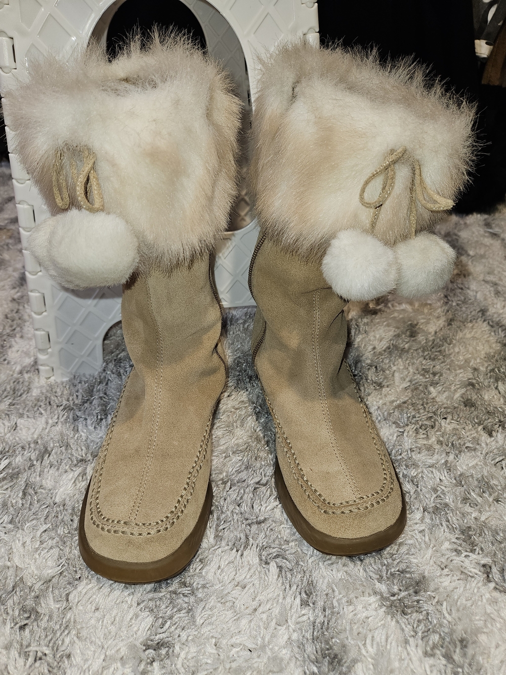 Aerosole’s Tan Faux-Fur Trim Winter Boots
